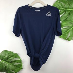REEBOK NAVY ATHLETIC POLY SUPREMEIUM TEE